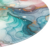 Abstract in Pink, Teal, Blue, and Gold Schneidebrett (Ecke)