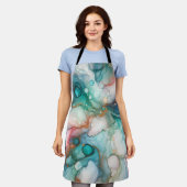 Abstract in Pink, Teal, Blue, and Gold Schürze (Getragen)