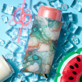 Abstract in Pink, Teal, Blue, and Gold Selters Dosenkühler