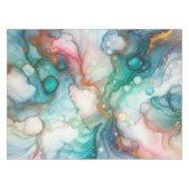 Abstract in Pink, Teal, Blue, and Gold Tischdecke (Vorderseite (Horizontal))