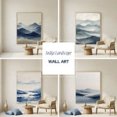 Abstract Indigo Terrain Wall Art Poster