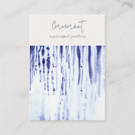Abstract Ink Blue Lines 2 Earring Stud Holder Visitenkarte