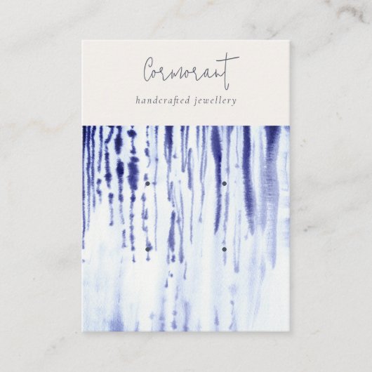 Abstract Ink Blue Lines 2 Earring Stud Holder Visitenkarte (Vorderseite)