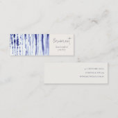 Abstract Ink Blue Lines Earring Stud Hoop Holder Mini Visitenkarte (Vorne/Hinten)