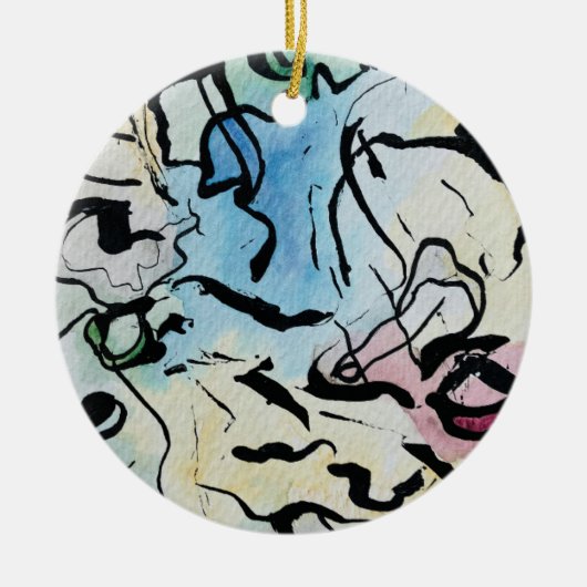 Abstract Ink Keramik Ornament (Vorne)
