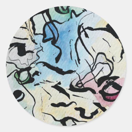 Abstract Ink Runder Aufkleber (Vorderseite)