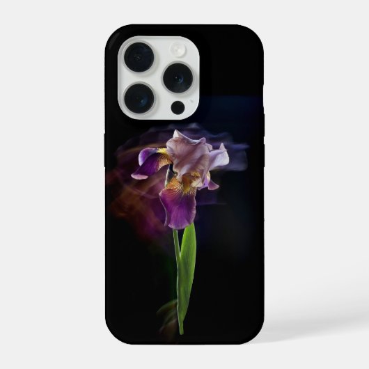 Abstract Iris Flower – Elegant Floral Art iPhone Hülle (Rückseite)