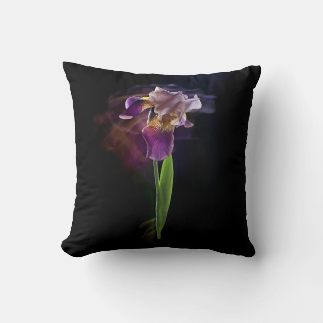 Abstract Iris Flower – Elegant Floral Art Kissen (Vorderseite)