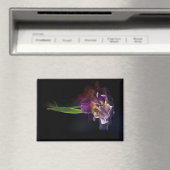 Abstract Iris Flower – Elegant Floral Art Magnet (In Situ (Geschirrspüler))