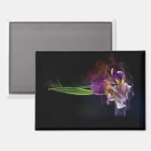 Abstract Iris Flower – Elegant Floral Art Magnet (Vorderseite/Rückseite)