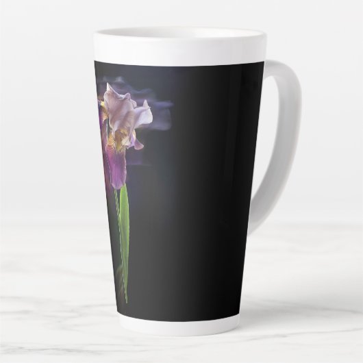 Abstract Iris Flower – Elegant Floral Art Milchtasse (Rechte Ecke)