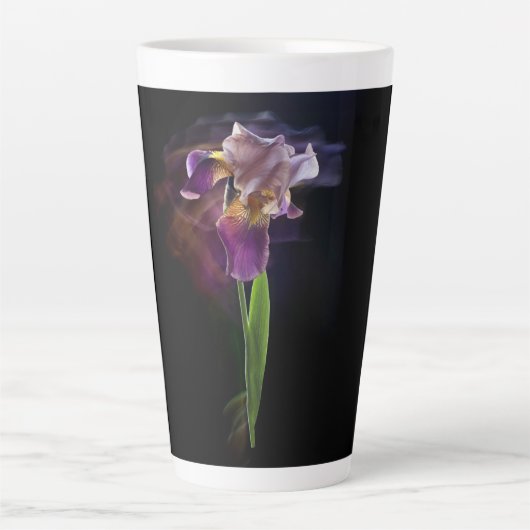 Abstract Iris Flower – Elegant Floral Art Milchtasse (Vorderseite)