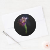 Abstract Iris Flower – Elegant Floral Art Runder Aufkleber (Umschlag)