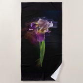 Abstract Iris Flower – Elegant Floral Art Strandtuch (Vorderseite)