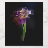 Abstract Iris Flower – Elegant Floral Art Weinetikett (Einzelnes Label)