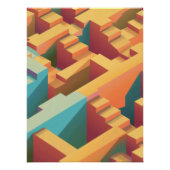 Abstract Isometric Maze Pattern in Cool Tones Poster (Vorderseite)