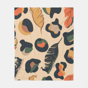 Abstract jungle seamless pattern,wild animal backg fleecedecke