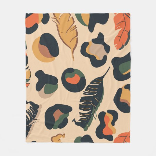Abstract jungle seamless pattern,wild animal backg fleecedecke (Vorderseite)