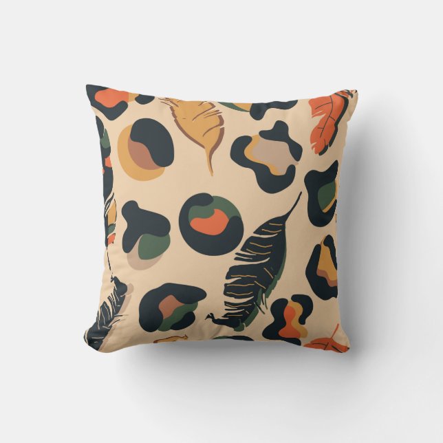Abstract jungle seamless pattern,wild animal backg kissen (Vorderseite)