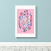 Abstract Kaleidoscope Burst Canvas Pink Leinwanddruck (Insitu (Holzboden))