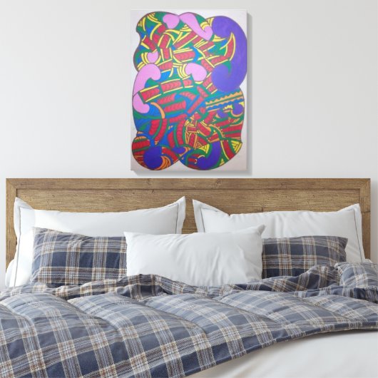 Abstract kowhaiwhai Maori motif Leinwanddruck (Insitu (Schlafzimmer))