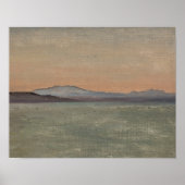 Abstract Lake and Mountains Horizon Art Print Poster (Vorne)
