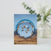 Abstract landscape with geometrical shapes postkarte (Stehend Vorderseite)
