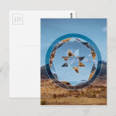 Abstract landscape with geometrical shapes postkarte (Vorne/Hinten)