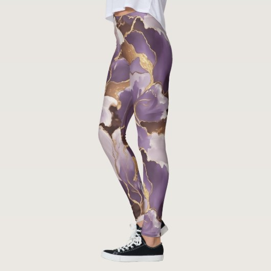 abstract lavender and gold leggings (Links)