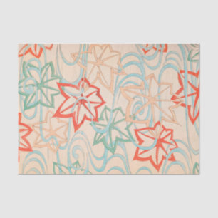 Abstract Leaves Print Vintage Japanese Pattern Seidenpapier