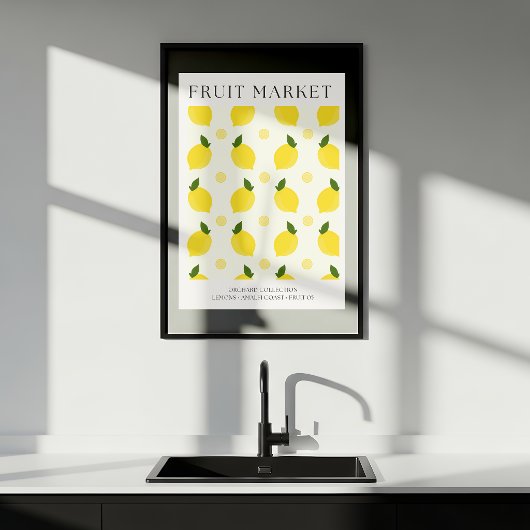 Abstract Lemon Market Kitchen Print Poster