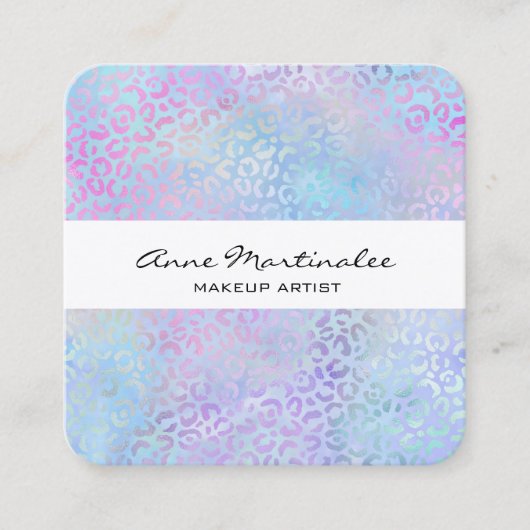 Abstract Leopard Print Pastel Square Business Card Quadratische Visitenkarte (Vorderseite)