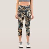Abstract Leopard Print Swirl Capri Leggings (Vorderseite)