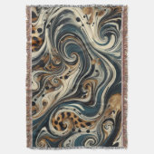Abstract Leopard Print Swirl Decke (Vorderseite Vertikal)