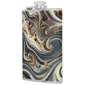 Abstract Leopard Print Swirl Flachmann (Links)