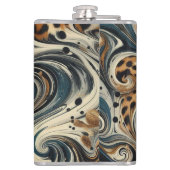 Abstract Leopard Print Swirl Flachmann (Rückseite)