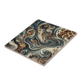 Abstract Leopard Print Swirl Fliese (Seite)