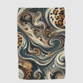 Abstract Leopard Print Swirl Golfhandtuch (Vorderseite)
