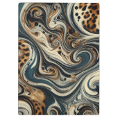 Abstract Leopard Print Swirl Klemmbrett (Rückseite)