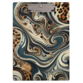 Abstract Leopard Print Swirl Klemmbrett (Vorderseite)