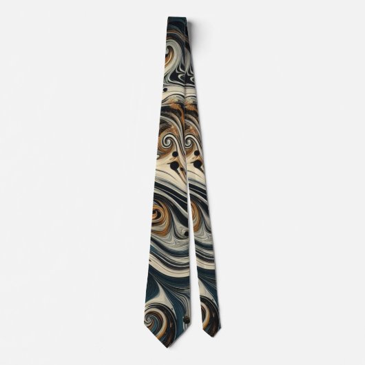 Abstract Leopard Print Swirl Krawatte (Vorderseite)