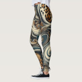 Abstract Leopard Print Swirl Leggings (Links)