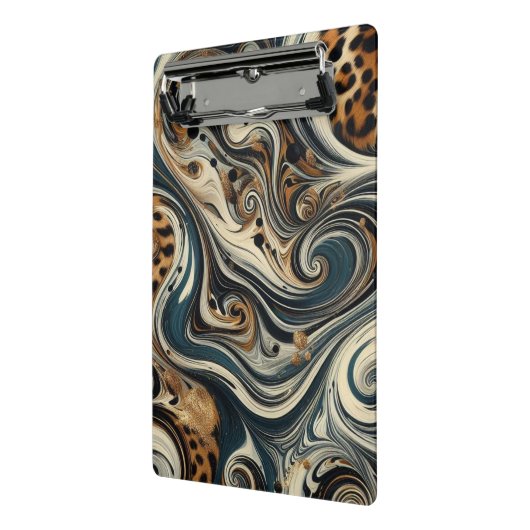 Abstract Leopard Print Swirl Mini Klemmbrett (Gewinkelt2)