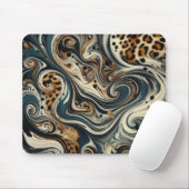 Abstract Leopard Print Swirl Mousepad (Mit Mouse)