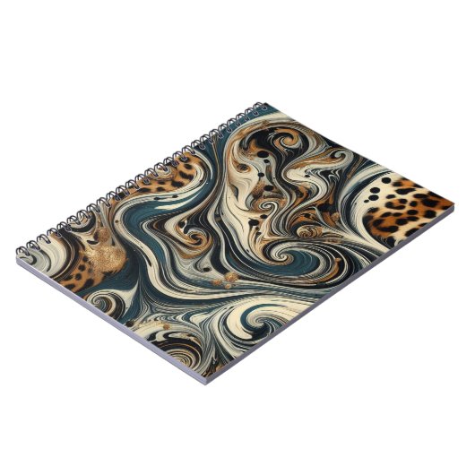 Abstract Leopard Print Swirl Notizblock (Linke Seite)