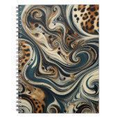 Abstract Leopard Print Swirl Notizblock (Vorderseite)
