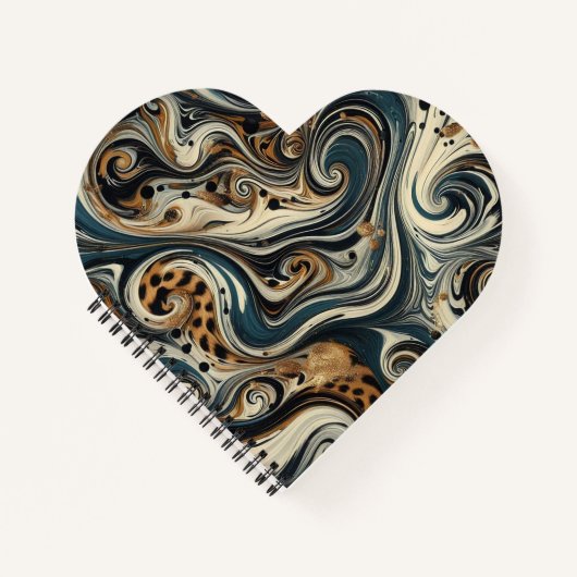 Abstract Leopard Print Swirl Notizblock (Vorderseite)