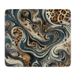 Abstract Leopard Print Swirl Schneidebrett