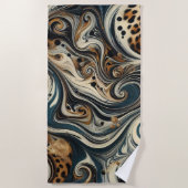 Abstract Leopard Print Swirl Strandtuch (Vorderseite)