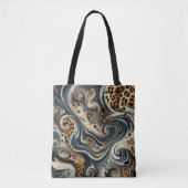 Abstract Leopard Print Swirl Tasche (Vorderseite)